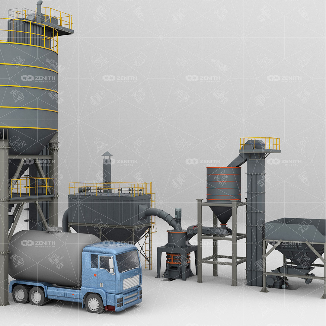 Ultrafine white marble powder produced by a LUM vertical grinding mill